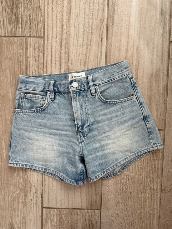 Frame Denim Pants - Frame Denim Light Blue High-Rise Jean Shorts